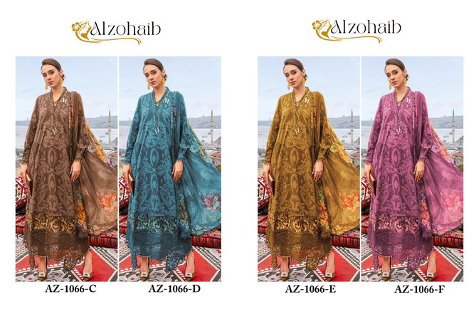 Alzohaib Az 1066 Embroidery Cotton Dupatta Pakistani Suits Wholesalers In Delhi
